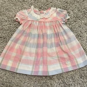 Vintage Chaps Pastel Plaid Dress, Size 6 Months